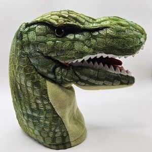 Wishpets Rexx Dinosaur Head‎ Hand Puppet Green Realistic For Kids
